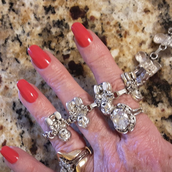 VINTAGE CAROL FELLEY SIGNED 925 SOLID STERLING STORY TELLER LINK BRACELET - Picture 15 of 16